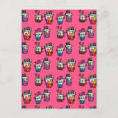 Happy Boba Tea Bubble Teas Bobas Kawaii Postkarte (Vorderseite)