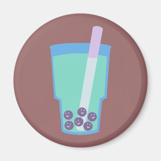 Happy Boba Tea Bubbles Magnet (Vorne)