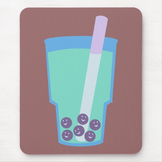 Happy Boba Tea Bubbles Mousepad (Vorne)