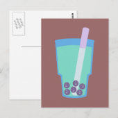 Happy Boba Tea Bubbles Postkarte (Vorne/Hinten)