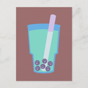 Happy Boba Tea Bubbles Postkarte