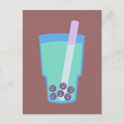Happy Boba Tea Bubbles Postkarte (Vorderseite)