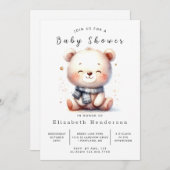 Happy Boho Bear Baby Shower Einladung (Vorne/Hinten)
