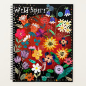 Happy Boho Blume Wild Spirit Zitat Journal Planer (Vorderseite)