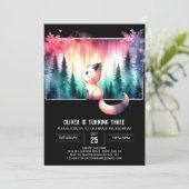 Happy Boho Cat Birthday Einladung (Stehend Vorderseite)