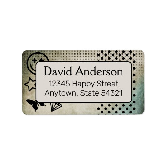 Happy Boho Custom Personalisiert Address Labels Adressaufkleber (Vorne)