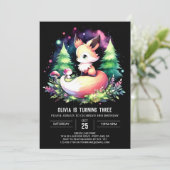 Happy Boho Fox Geburtstag digital Einladung (Stehend Vorderseite)