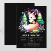 Happy Boho Fox Geburtstag digital Einladung (Vorne/Hinten)