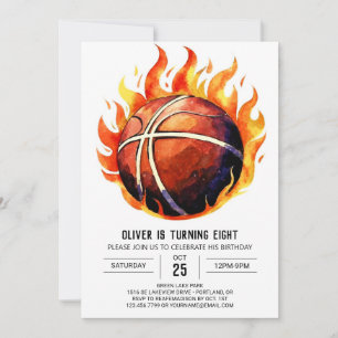 Happy Boho Net Basketball Geburtstag Einladung