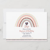 Happy Boho Rainbow Modern Birthday Party Einladung (Vorderseite)