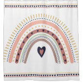 Happy Boho Rainbow Modern Minimal Trendy Chic Duschvorhang (Vorderseite)