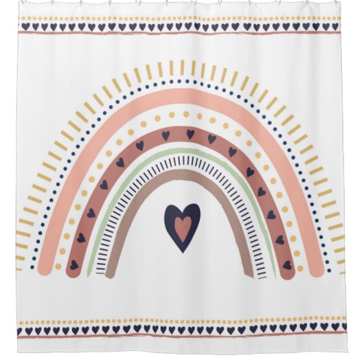 Happy Boho Rainbow Modern Minimal Trendy Chic Duschvorhang (Vorderseite)