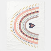 Happy Boho Rainbow Modern Minimal Trendy Chic Fleecedecke (Vorderseite)