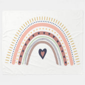Happy Boho Rainbow Modern Minimal Trendy Chic Fleecedecke (Vorderseite (Horizontal))