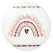 Happy Boho Rainbow Modern Minimal Trendy Chic Keramikknauf (Vorderseite)