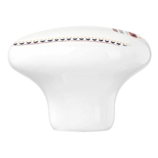 Happy Boho Rainbow Modern Minimal Trendy Chic Keramikknauf (Seitenansicht)