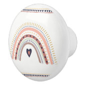 Happy Boho Rainbow Modern Minimal Trendy Chic Keramikknauf (Rechts)