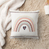 Happy Boho Rainbow Modern Minimal Trendy Chic Kissen (Decke)
