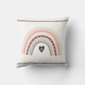 Happy Boho Rainbow Modern Minimal Trendy Chic Kissen (Rückseite)