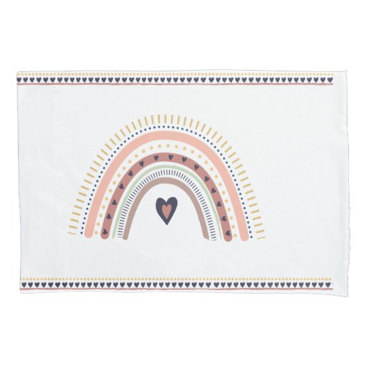Happy Boho Rainbow Modern Minimal Trendy Chic Kissenbezug (Vorderseite)