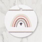 Happy Boho Rainbow Moderne Minimal Geburtstagspart Geschenkanhänger (Rückseite)