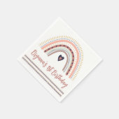 Happy Boho Rainbow Moderne Minimal Geburtstagspart Serviette (Ecke)