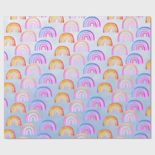 Happy Boho Rainbows & Big Blue Sky Geschenkpapier (Flach)