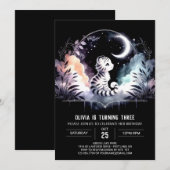 Happy Boho Tiger Birthday Einladung (Vorne/Hinten)