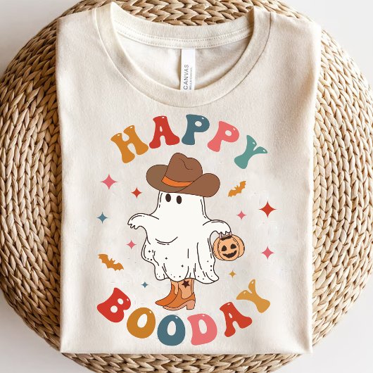 Happy Boo Day Funny Groovy Cowgirl Halloween T-Shirt
