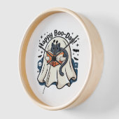 Happy Boo-Day Ghost Cat PNG - Spooky Cute Oversize Uhr (Winkel)