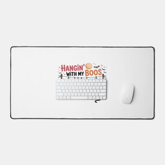 Happy Boo-Day Ghost Cat PNG - Spooky Niedlich Over Schreibtischunterlage (Tastatur & Maus)