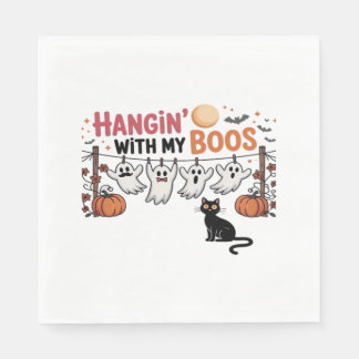 Happy Boo-Day Ghost Cat PNG - Spooky Niedlich Over Serviette