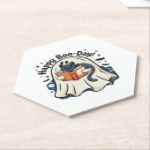 Happy Boo-Day Ghost Cat PNG - Spooky Niedlich Over Untersetzer (angewinkelt)