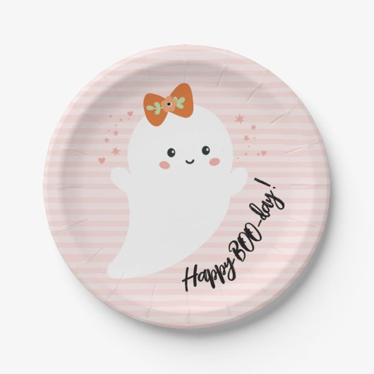 Happy BOO Day Halloween Geburtstag Pappteller (Vorderseite)