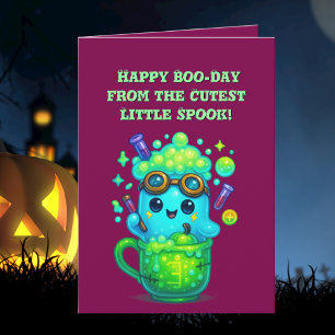 Happy Boo Day Niedlich Ghost Foto Halloween-Karten Karte