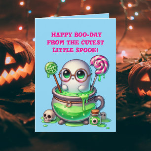 Happy Boo Day Niedlich Ghost Foto Halloween-Karten Karte