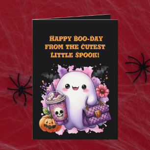Happy Boo Day Niedlich Ghost Foto Halloween-Karten Karte