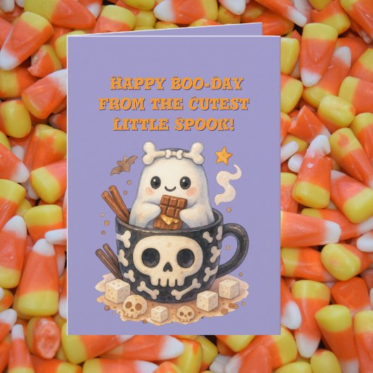 Happy Boo Day Niedlich Ghost Foto Halloween-Karten Karte