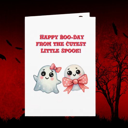 Happy Boo Day Niedlich Ghost Foto Halloween-Karten Karte