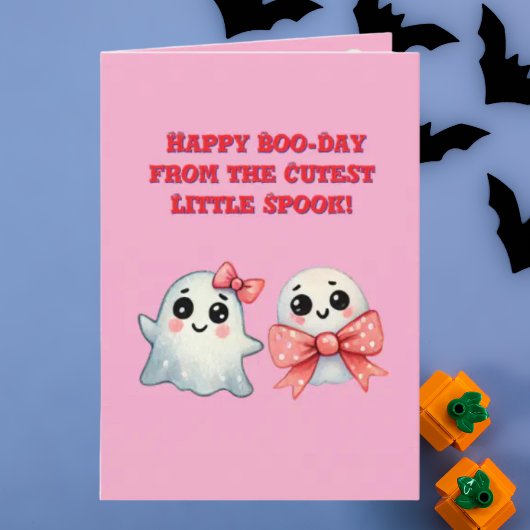 Happy Boo Day Niedlich Ghost Foto Halloween-Karten Karte
