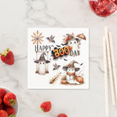 Happy BOO Day Niedlich Watercolor Ghost Fall Serviette (Beispiel)