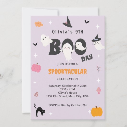 Happy Boo Day | Spooky BOO Day Celebration Einladung (Vorderseite)
