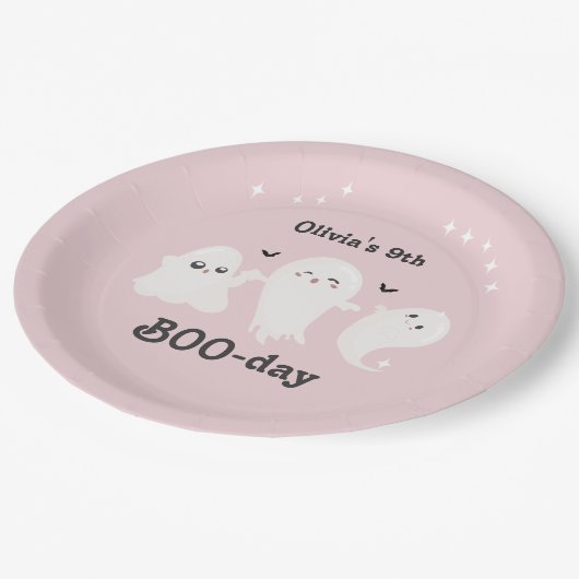Happy Boo Day | Spooky BOO Day Celebration Pappteller (Schrägansicht)
