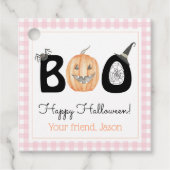 Happy Boo Day Trick oder Treat Halloween Pink Girl Geschenkanhänger (Vorderseite)