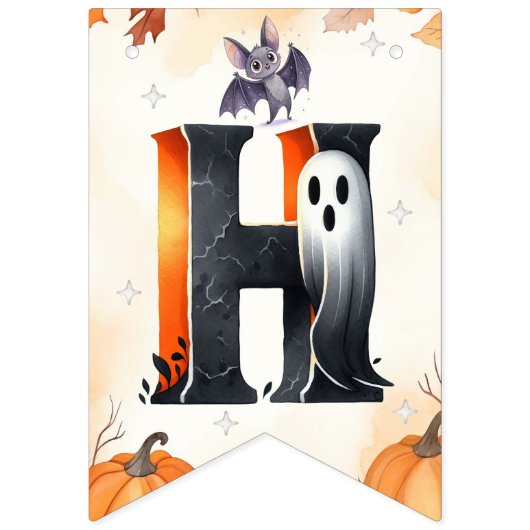 Happy Boo Halloween Banner - Niedlich Ghost (Zweite Fahne)