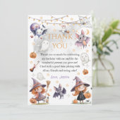 Happy Boo Halloween Danke-Card - Niedliches Geist Dankeskarte (Stehend Vorderseite)