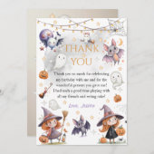 Happy Boo Halloween Danke-Card - Niedliches Geist Dankeskarte (Vorne/Hinten)