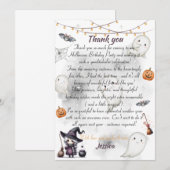 Happy Boo Halloween Danke-Card - Niedliches Geist Dankeskarte (Vorne/Hinten)