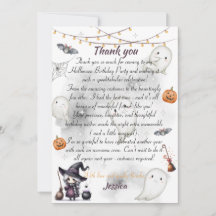 Happy Boo Halloween Danke-Card - Niedliches Geist