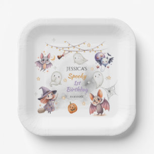 Happy Boo Halloween Paper Plate - Niedlich Ghost Pappteller